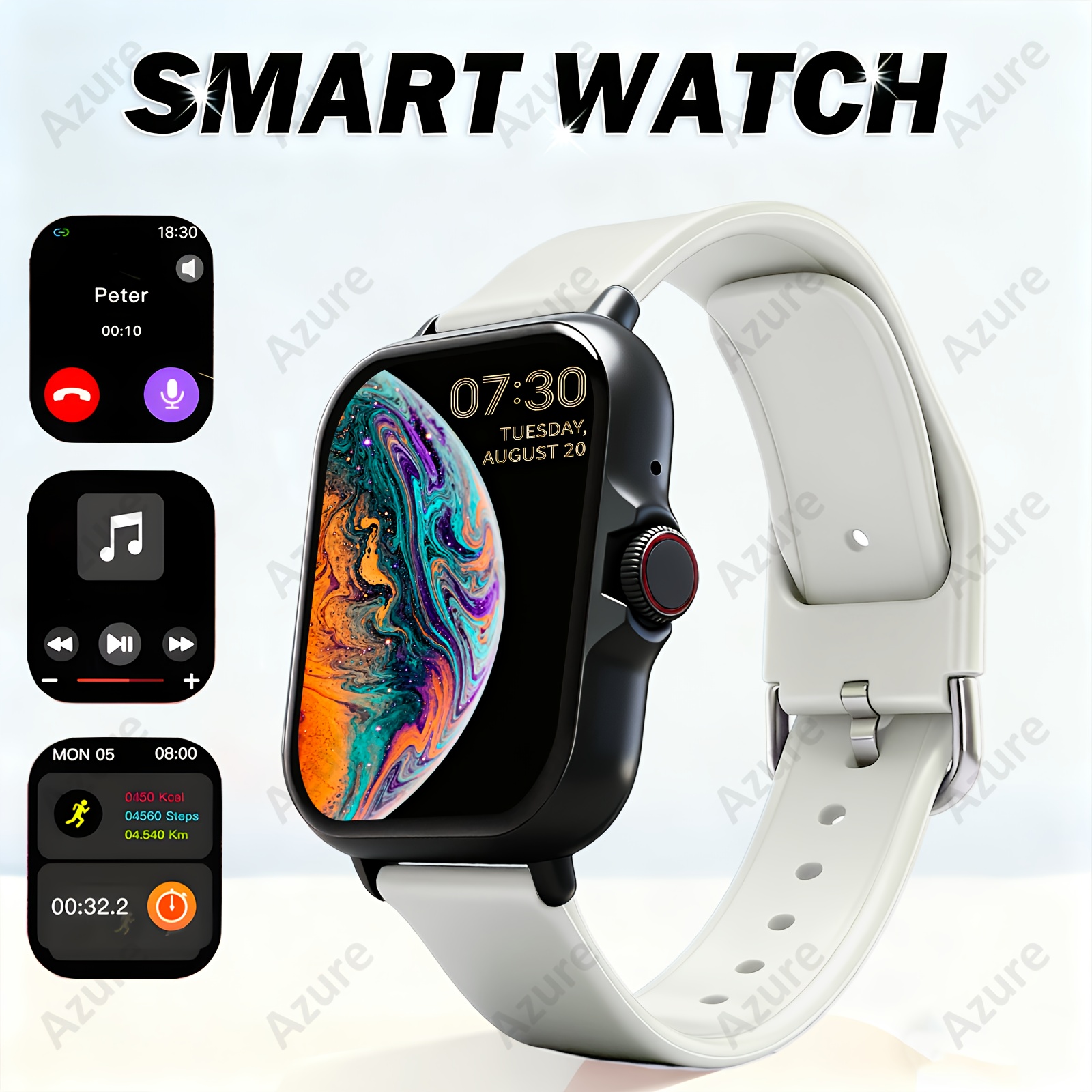 Унисекс смарт часовник - 1.83" Full Touchscreen, безжични разговори, известия, спортни режими, дистанционно управление на камера и музика - Image 9