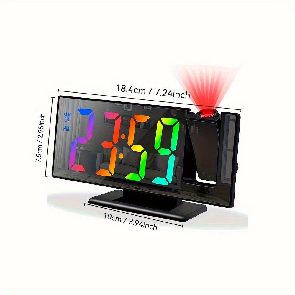 LED будилник с проекция на таван – USB часовник за спалня - Image 5