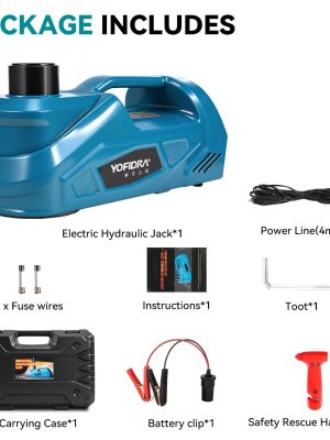 Хидравличен крик 5 тона – 12V електрически с LED светлина и надуваема помпа