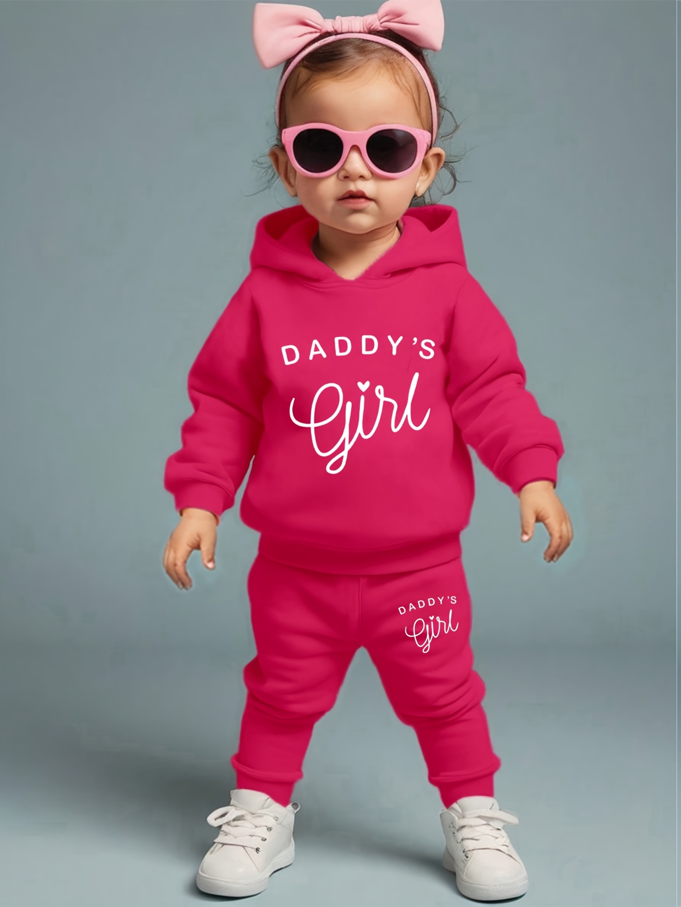Бебешки комплект „Daddy’s Girl“ – суитшърт с качулка и дълги панталони, пролет/есен - Image 10