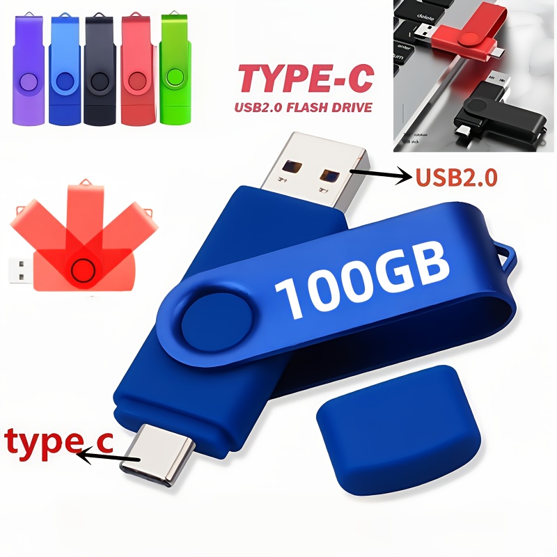 2‑в‑1 USB флаш памет Type‑C + USB 2.0 – 512MB до 128GB, за телефони, лаптопи и таблети - Image 4