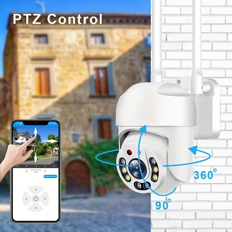 Външна WiFi Камера с Панорамно Навиване - 355° HD Видеонаблюдение, AI Детекция и Двупосочно Аудио - Image 4
