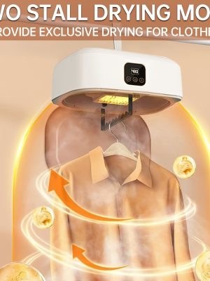 Компактен сушилен уред за дрехи – сгъваем, 220–240V, интелигентен контрол, щепсел тип C