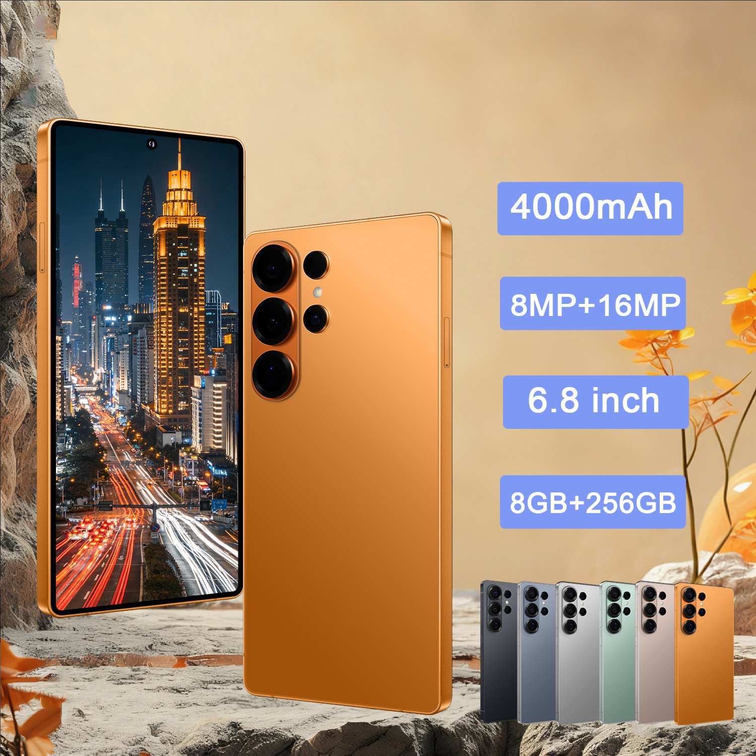 Професионален 5G мини смартфон - 6.8" дисплей, 8GB RAM + 256GB памет, Android 12, стилус E-Pen, 16MP камера, 4000mAh, двойна SIM