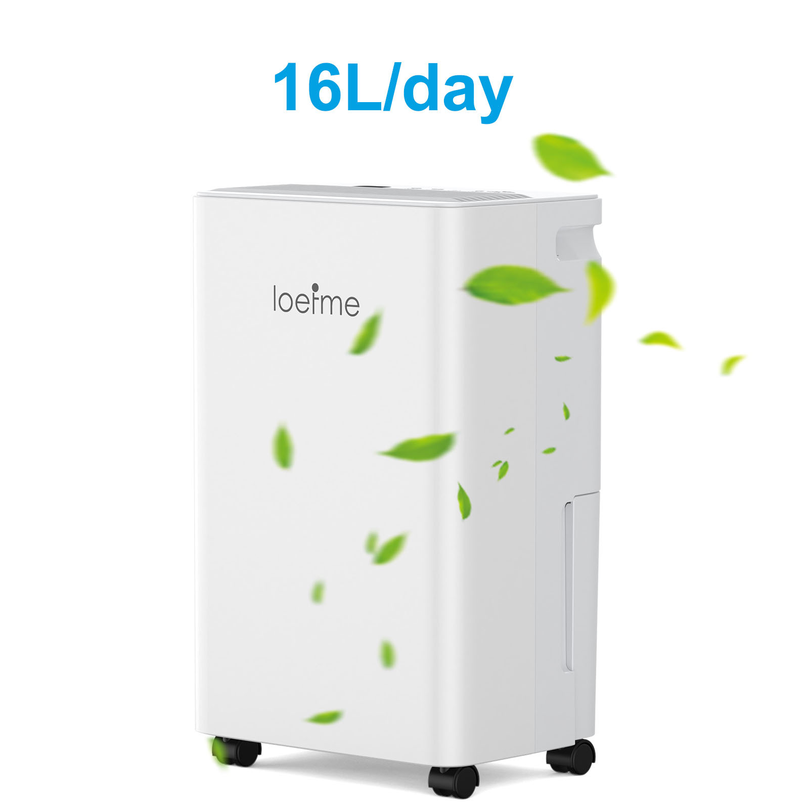 Енергоефективен влагоуловител Loefme – 16L/ден, таймер, индикатор за влажност, за дом и мазе