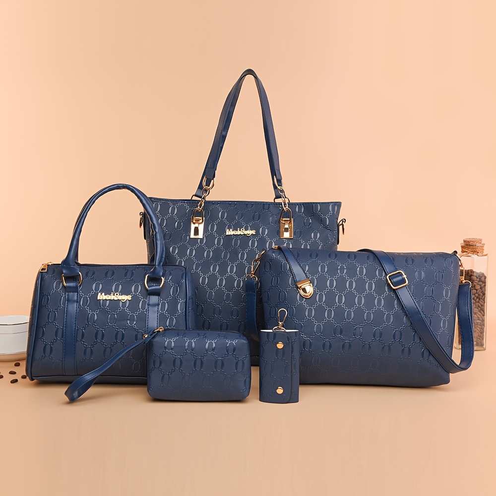 Комплект дамски чанти 5 части – чанта, раница, crossbody и портфейл - Image 9