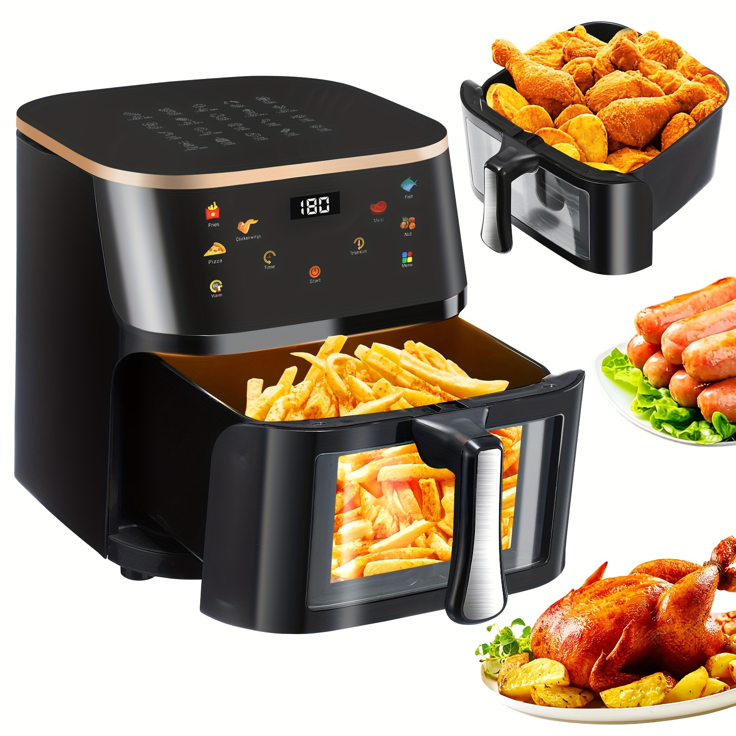 Модерен Air Fryer 9L Kehot - 1400W, Сензорен Панел, Антипригарно Покритие и 6 Програми - Image 5