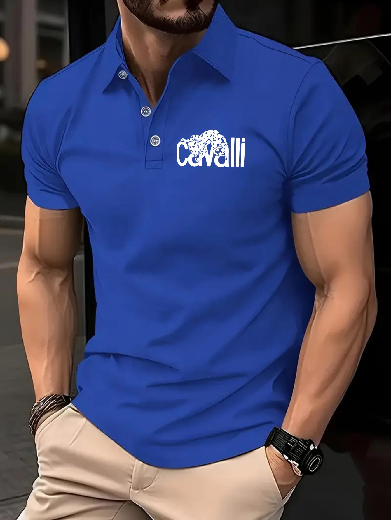 Мъжка поло тениска Cavalli – леопардов принт, лятна и дишаща - Image 3