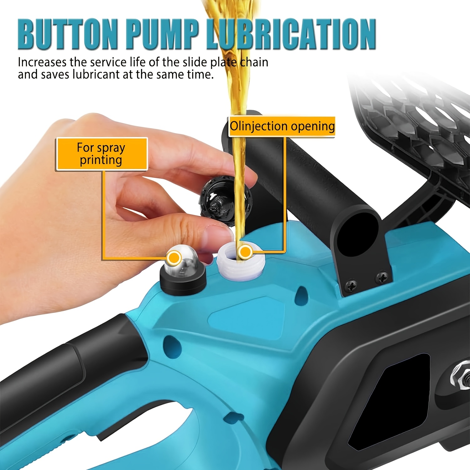 Безчетков верижен трион 18V – 30 см, съвместим с Makita, с 2x5000mAh батерии - Image 7
