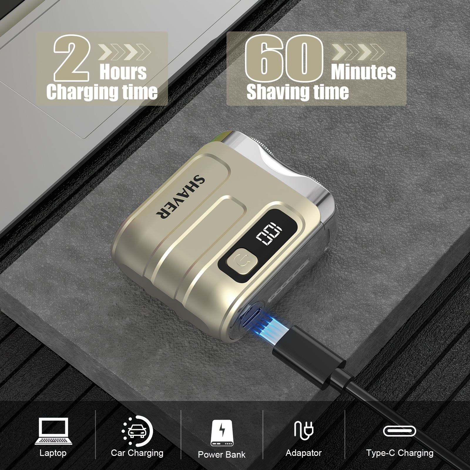 Преносима електрическа самобръсначка за мъже - USB зареждане, плаващо двойно острие и 5 цветови опции - Image 6