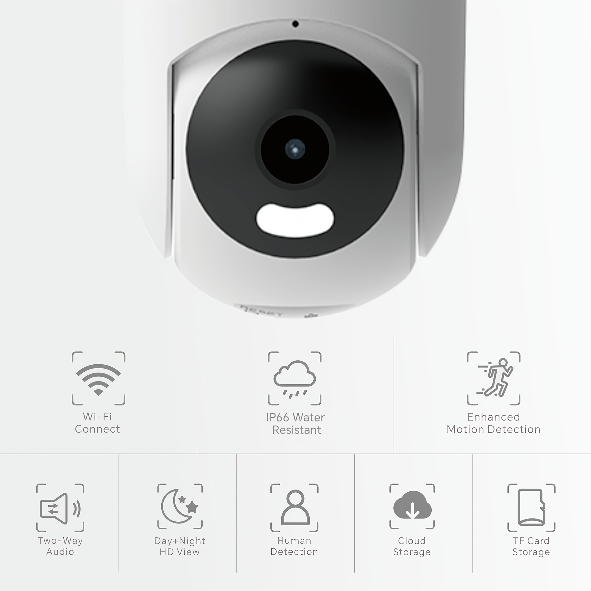 Вътрешна и Външна WiFi Камера - 1080P, IP66, AI Разпознаване на Хора, Пълноцветно Нощно Виждане, Стилен Дизайн - Image 3