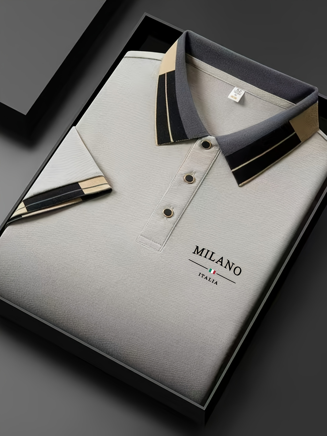 Мъжки POLO тениски MILANO ITALIA – regular fit, ревер яка с копчета, идеални за ежедневие и почивка - Image 3