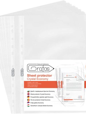 Джоб кристал Grafos Economy A4 30 µm | Прозрачни джобове, 100 бр