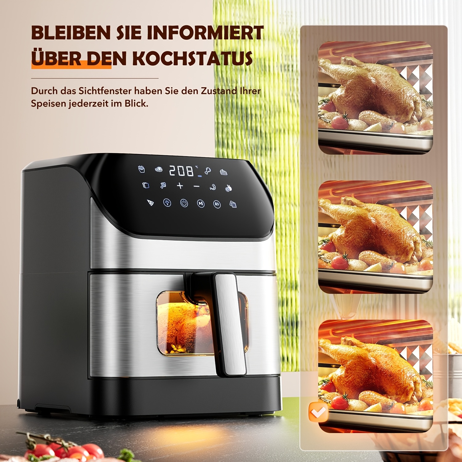 Air Fryer 8.5L Kehot - Дигитален Въздушен Фритюрник 1500W от Неръждаема Стомана - Image 9