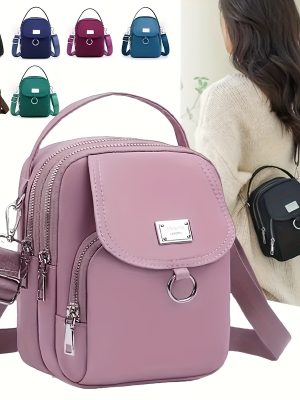 OGEHUAFEE дамска мини чанта през рамо – светлосиня нейлонова crossbody