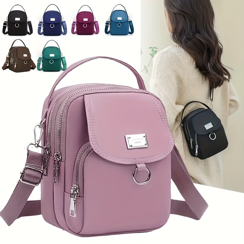 OGEHUAFEE дамска мини чанта през рамо – светлосиня нейлонова crossbody
