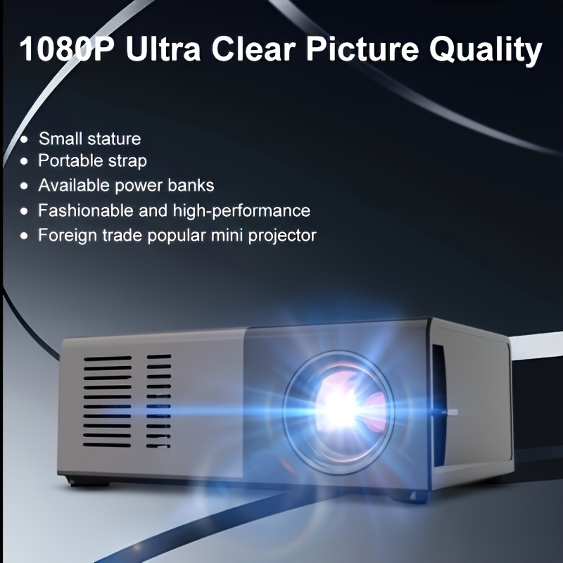 Преносим домашен кино проектор – съвместим с USB/SD/AV/HDTV, идеален за къмпинг и филми у дома - Image 4