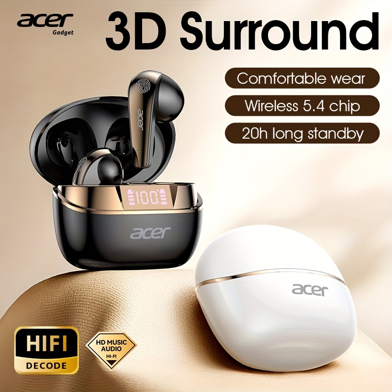 Безжични слушалки Acer – TWS стерео звук, шумопотискане, гейминг режим и дълъг живот на батерията - Image 4