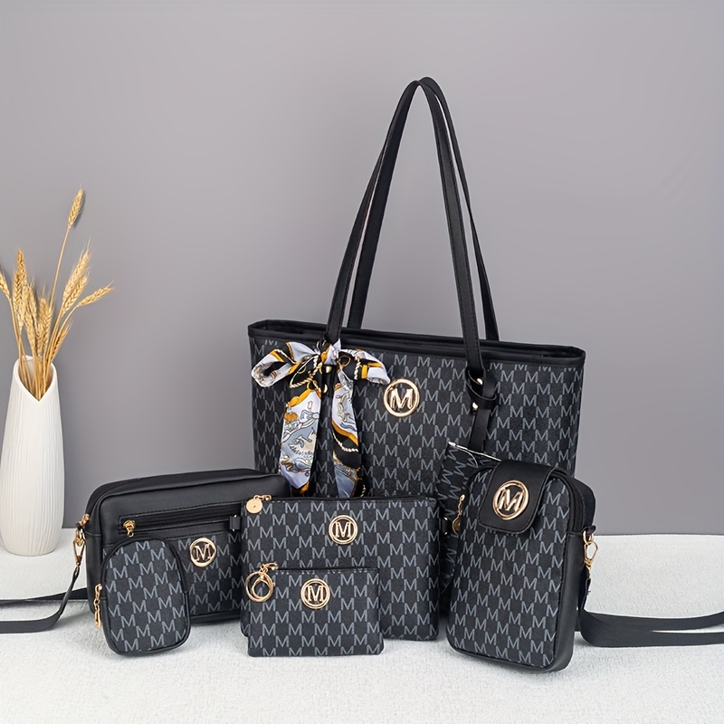 Комплект дамски чанти 7 части – тоут, раница, crossbody и аксесоари - Image 9