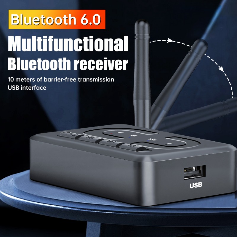 Bluetooth 6.0 Приемник USB – Цифрово към Аналогово Аудио с AUX 3.5mm - Image 3