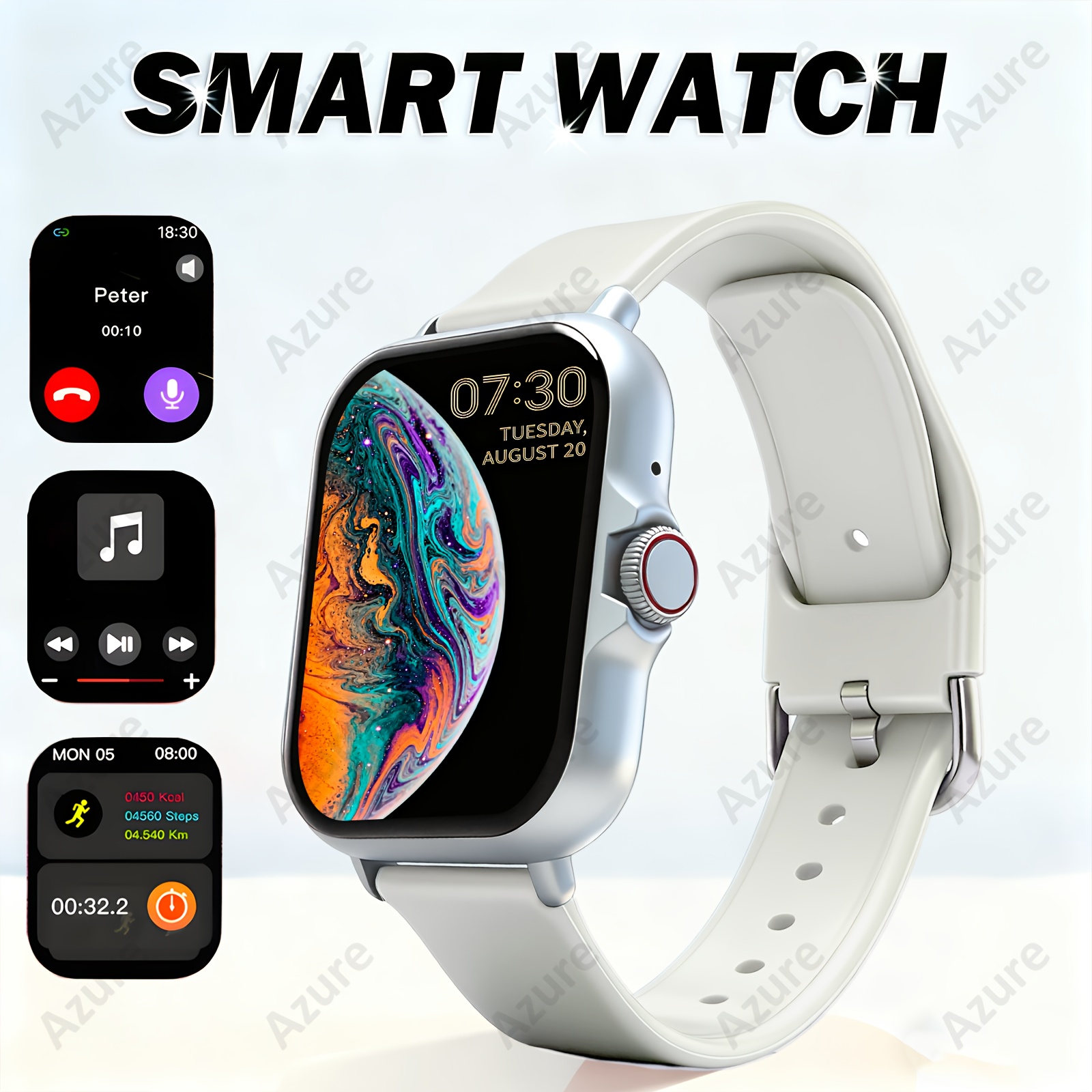 Унисекс смарт часовник - 1.83" Full Touchscreen, безжични разговори, известия, спортни режими, дистанционно управление на камера и музика - Image 18