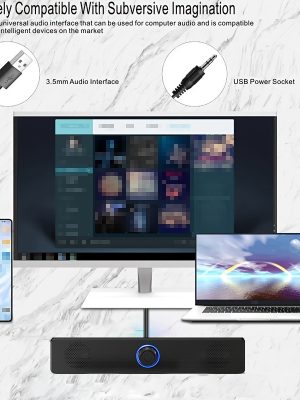 Дълга лентова говорителна система – USB компютърни колонки с мощен бас и Sound Blaster ефект