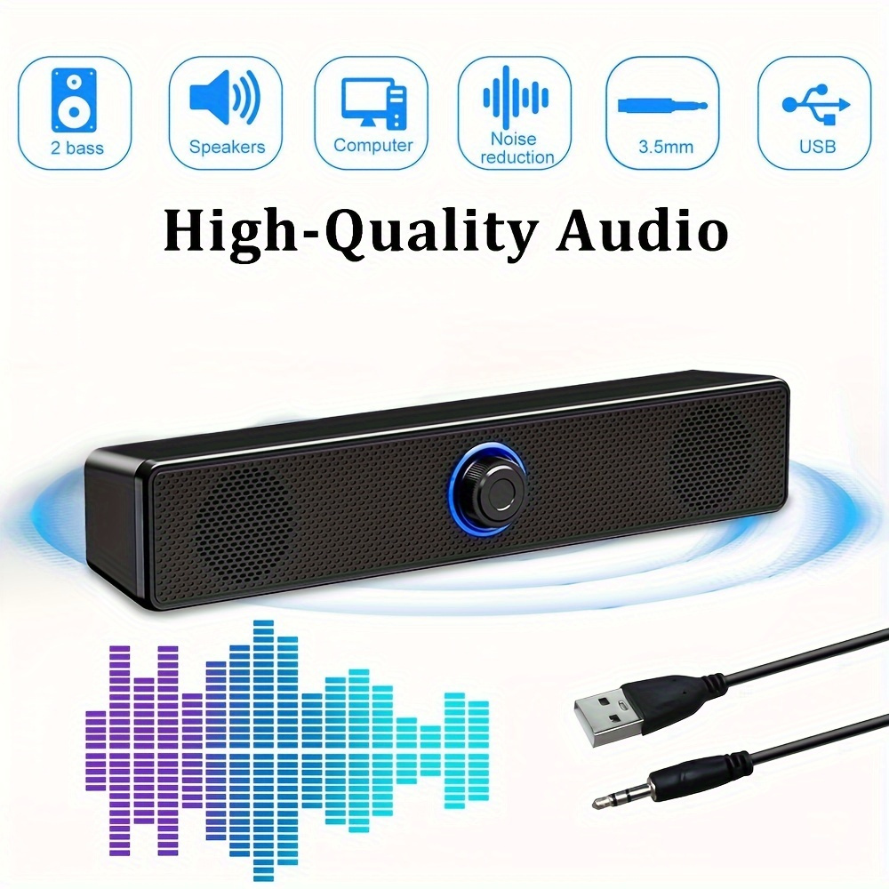 Дълга лентова говорителна система – USB компютърни колонки с мощен бас и Sound Blaster ефект - Image 6