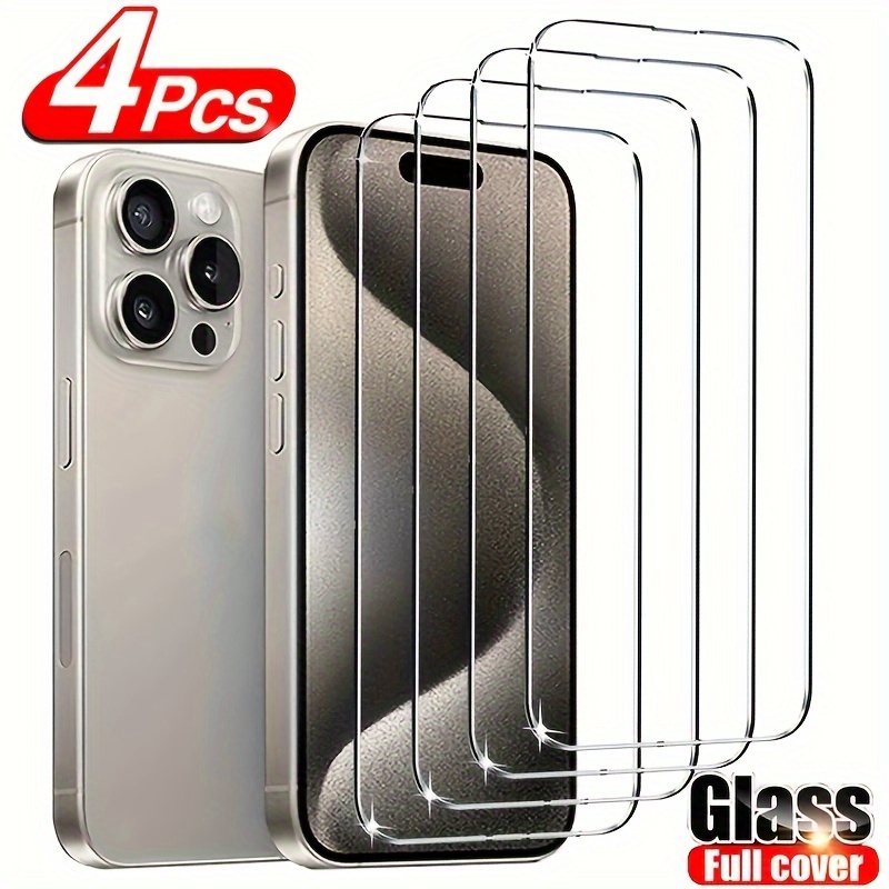 4 бр. HD закалено стъкло за iPhone 11–17 Pro/Pro Max/Plus – защитно стъклено фолио