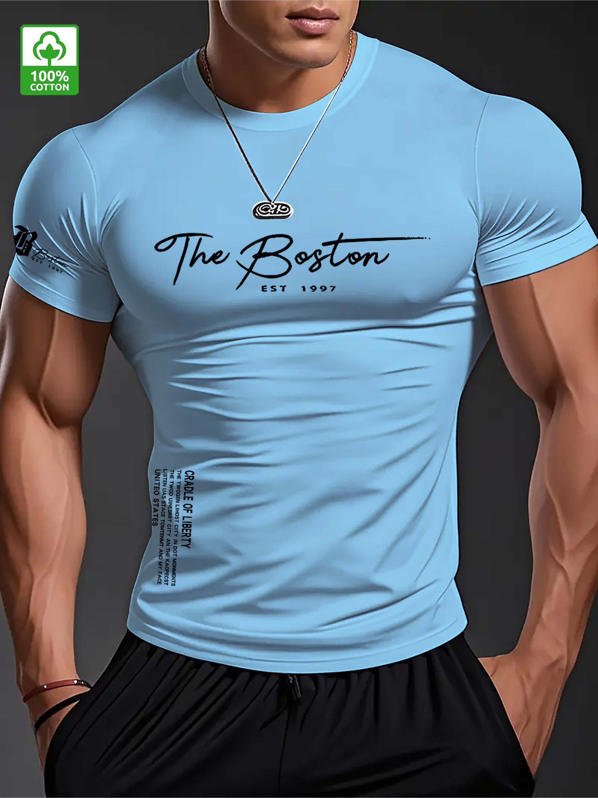 Мъжка slim fit тениска – кръгло деколте и минималистичен дизайн - Image 2