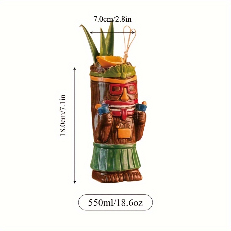 Чаша за коктейли Tiki – хавайски стил за бар и домашна употреба - Image 7