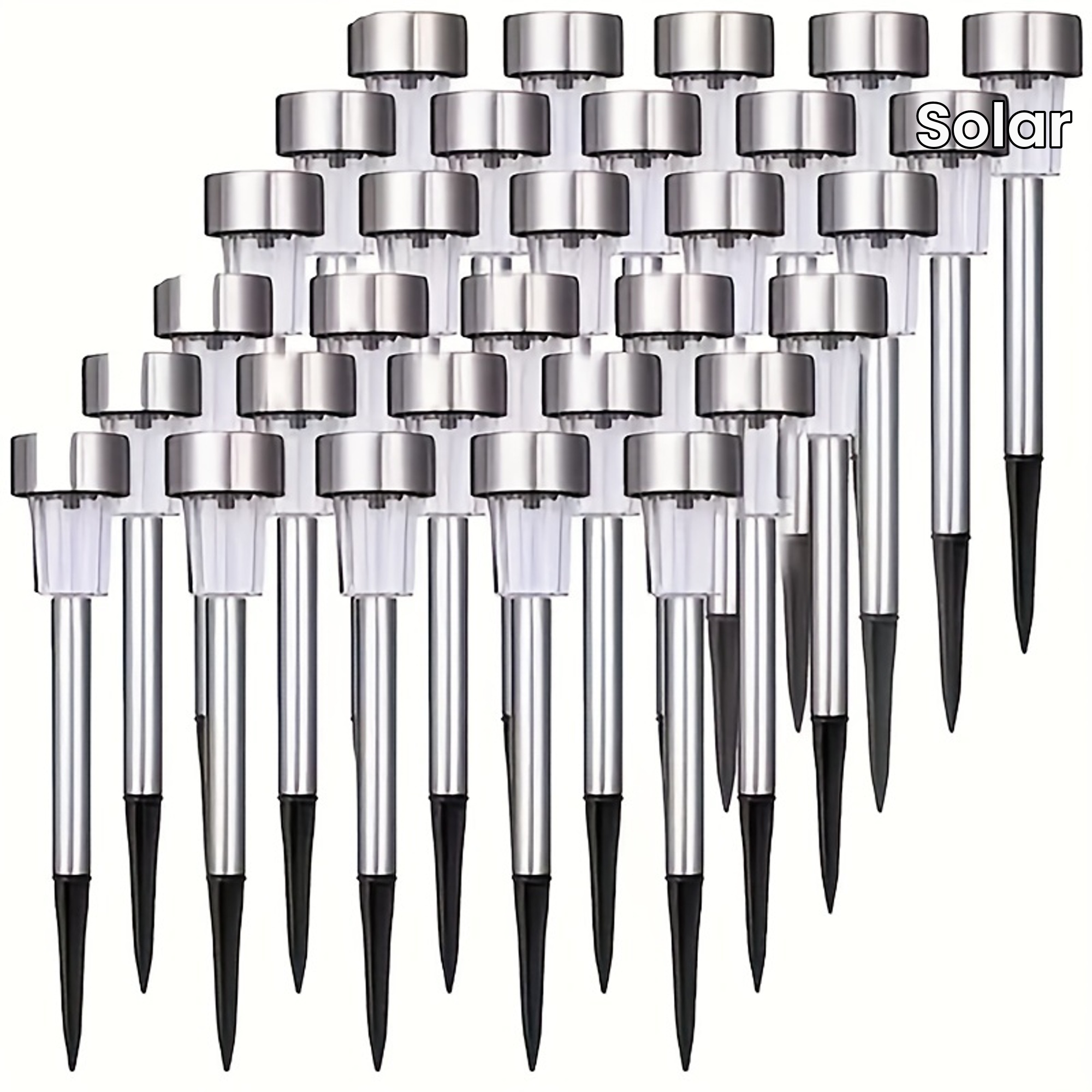 Соларни LED лампи 10 бр – градинско осветление за пътеки и двор - Image 2