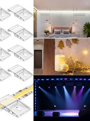 Комплект 40 прозрачни органайзера за LED ленти – 20 клипса + 20 винта, самозалепващи, за дом и сцена