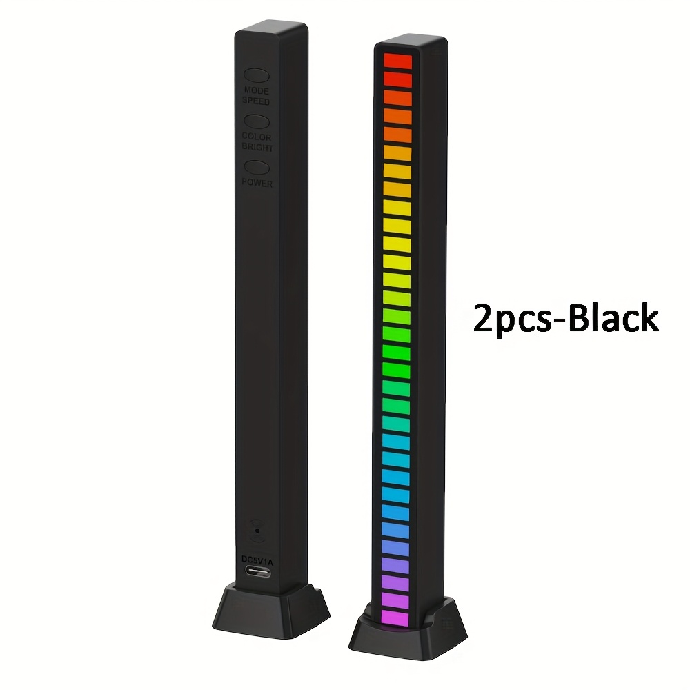 Комплект 2 RGB звук‑реактивни LED светлини HOTU – USB зареждане, идеални за гейминг и парти атмосфера - Image 5