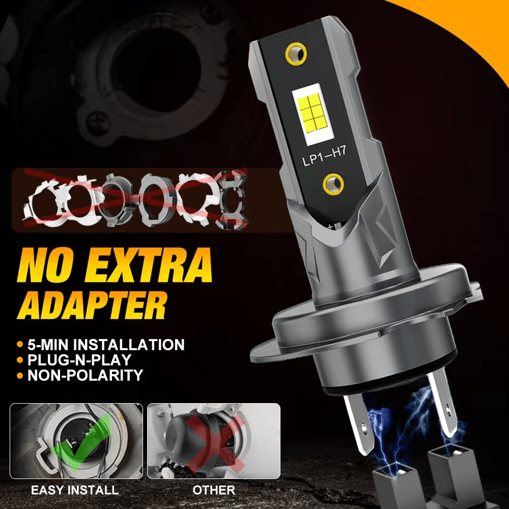 Мощни H7 LED крушки за фарове – 120W, 22000LM, 12V, супер ярки CSP чипове - Image 8