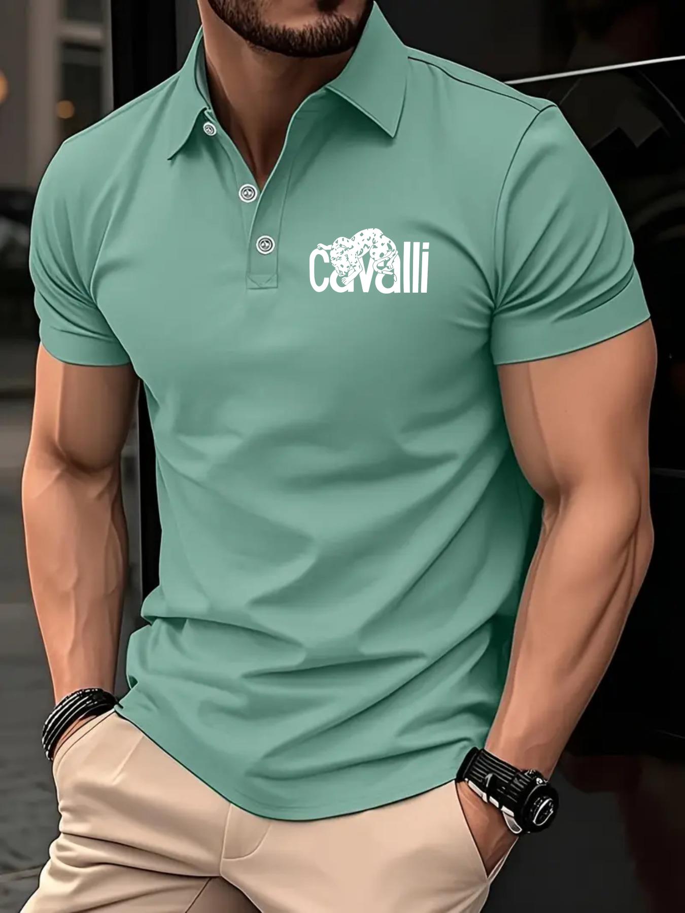 Мъжка поло тениска Cavalli – леопардов принт, лятна и дишаща - Image 5