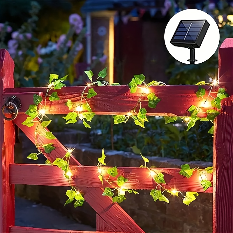 Слънчева гирлянда с изкуствен бръшлян – 50 LED светлини - Image 2