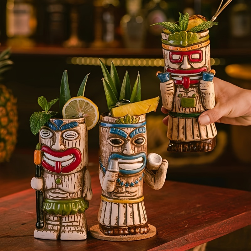 Чаша за коктейли Tiki – хавайски стил за бар и домашна употреба