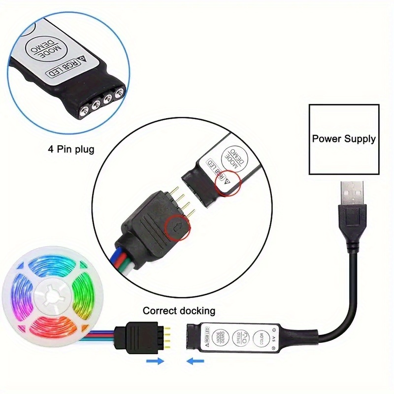RGB LED ленти LTG‑GEE – управление с дистанционно и приложение, музикална синхронизация, USB захранване - Image 2