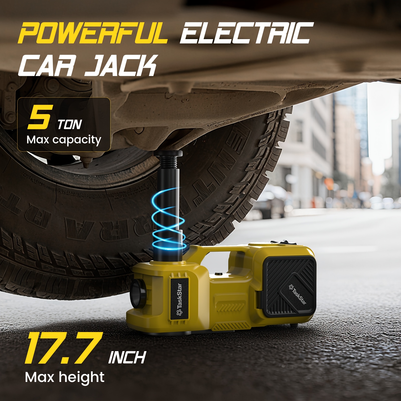 Автомобилен крик 5Т 12V – Преносим комплект за смяна на гуми с компресор - Image 2