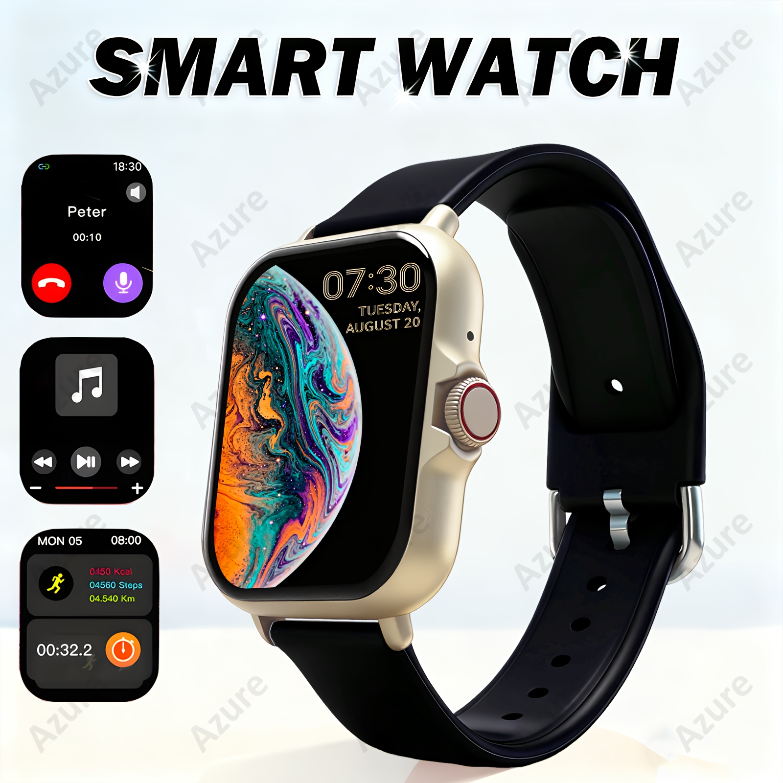 Унисекс смарт часовник - 1.83" Full Touchscreen, безжични разговори, известия, спортни режими, дистанционно управление на камера и музика - Image 7