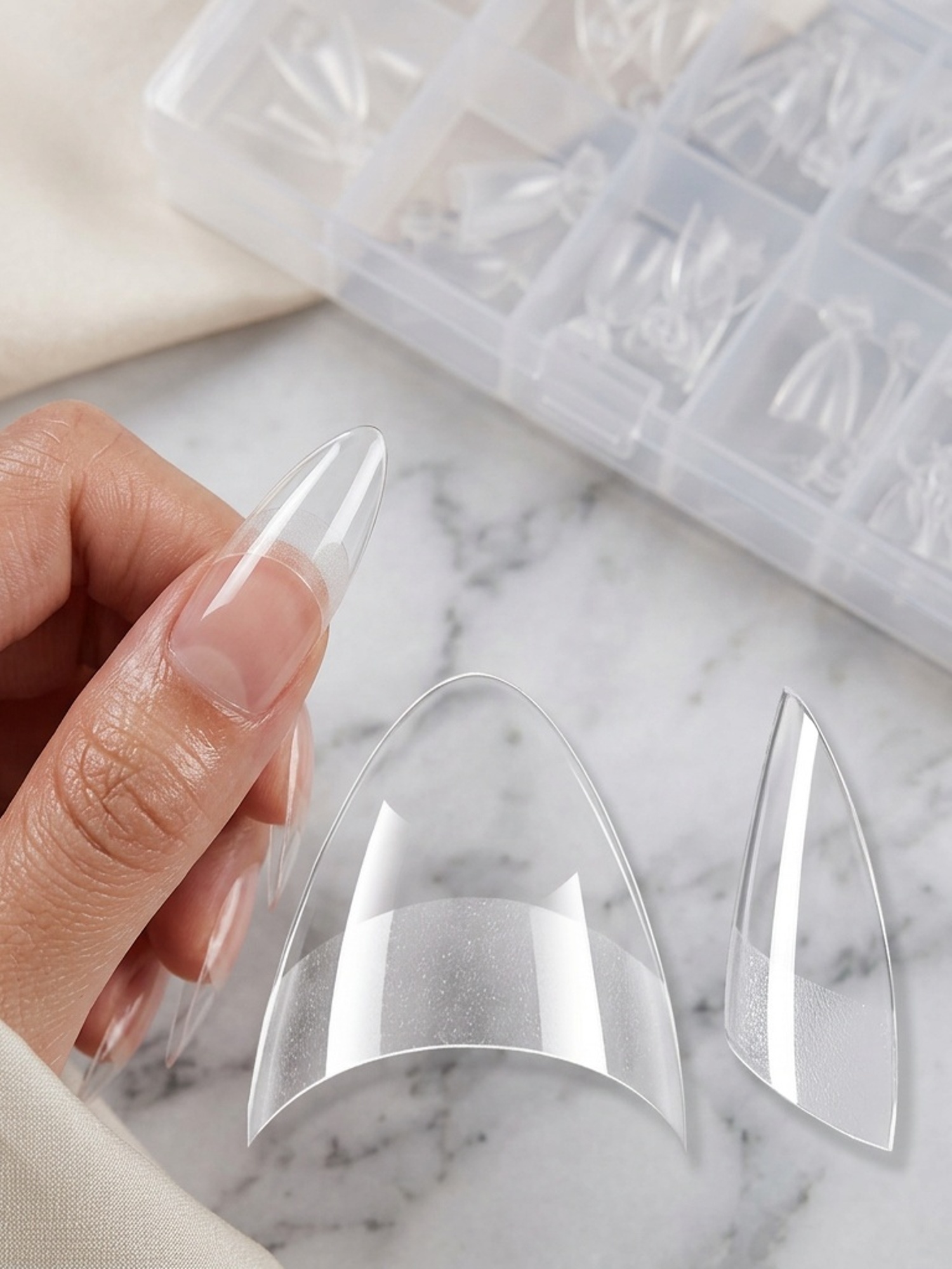 Бадемови изкуствени нокти 120 бр – къси almond tips за маникюр - Image 6