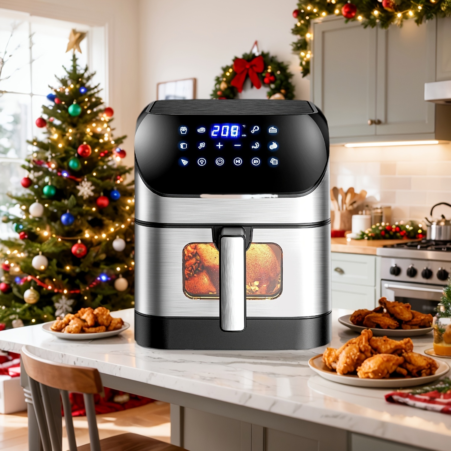 Дигитален Air Fryer 6L / 8L / 9L - Въздушен Фритюрник с Прозорец и Неръждаема Стомана - Image 8