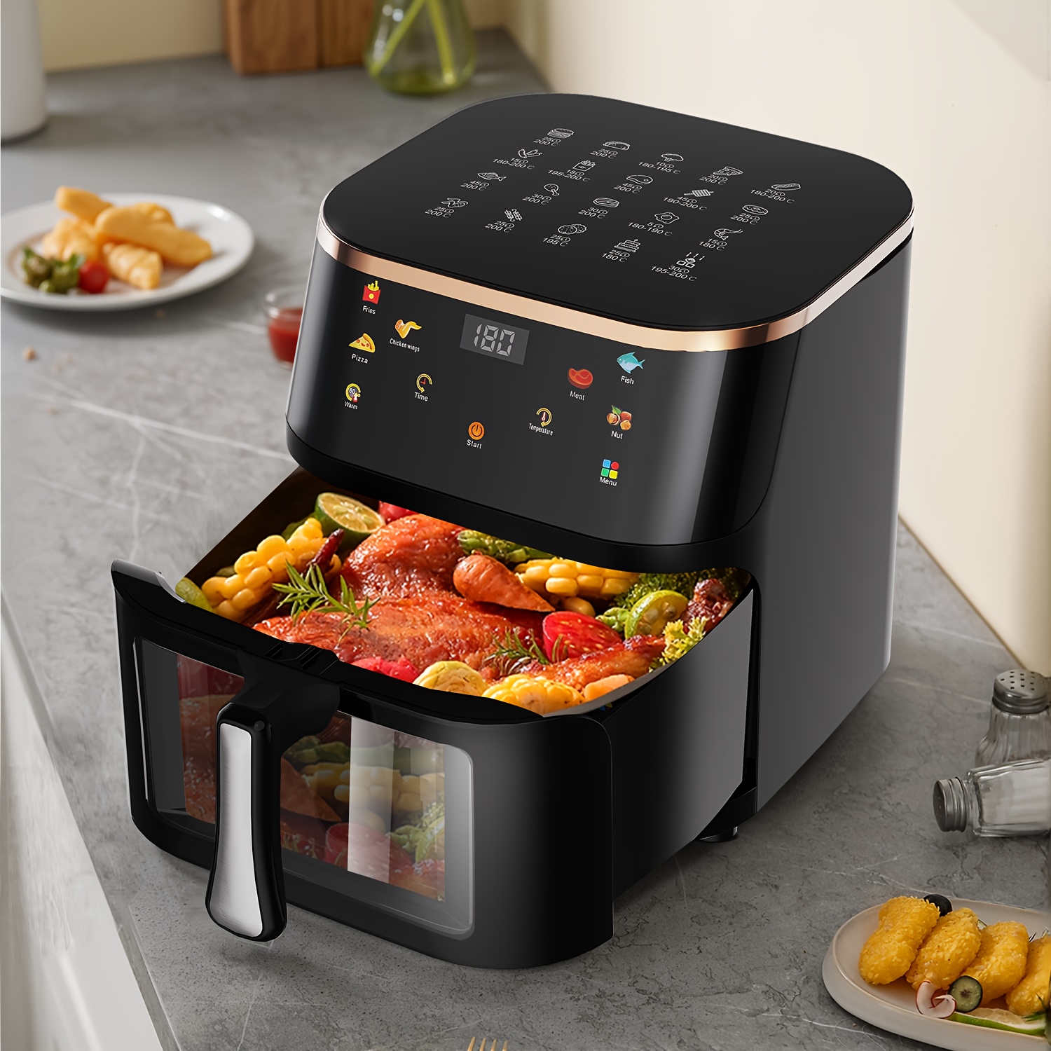 Фритюрник с горещ въздух 10.5 литра 1800W – енергоспестяваща air fryer