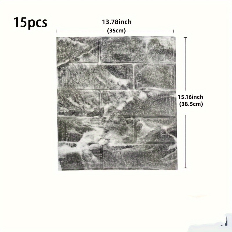 Комплект 15 бр. 3D стенни панели – самозалепващи тухлени стикери - Image 7