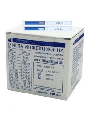 Инжекционни игли – 100 бр. в кутия | Стерилни медицински игли с различни размери