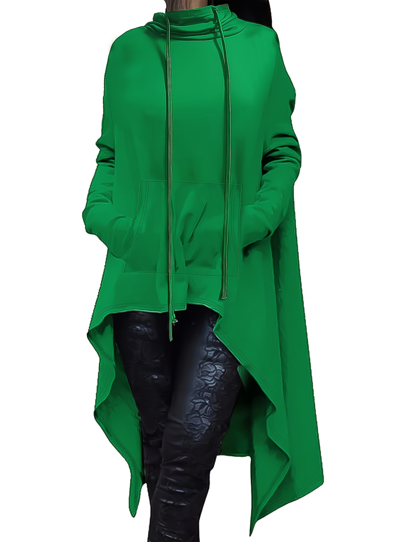 Oversize дамски суичър – топъл модел с дълъг ръкав и висока яка - Image 10