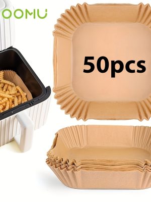 Хартия за air fryer 50-200 бр – квадратни подложки за еднократна употреба
