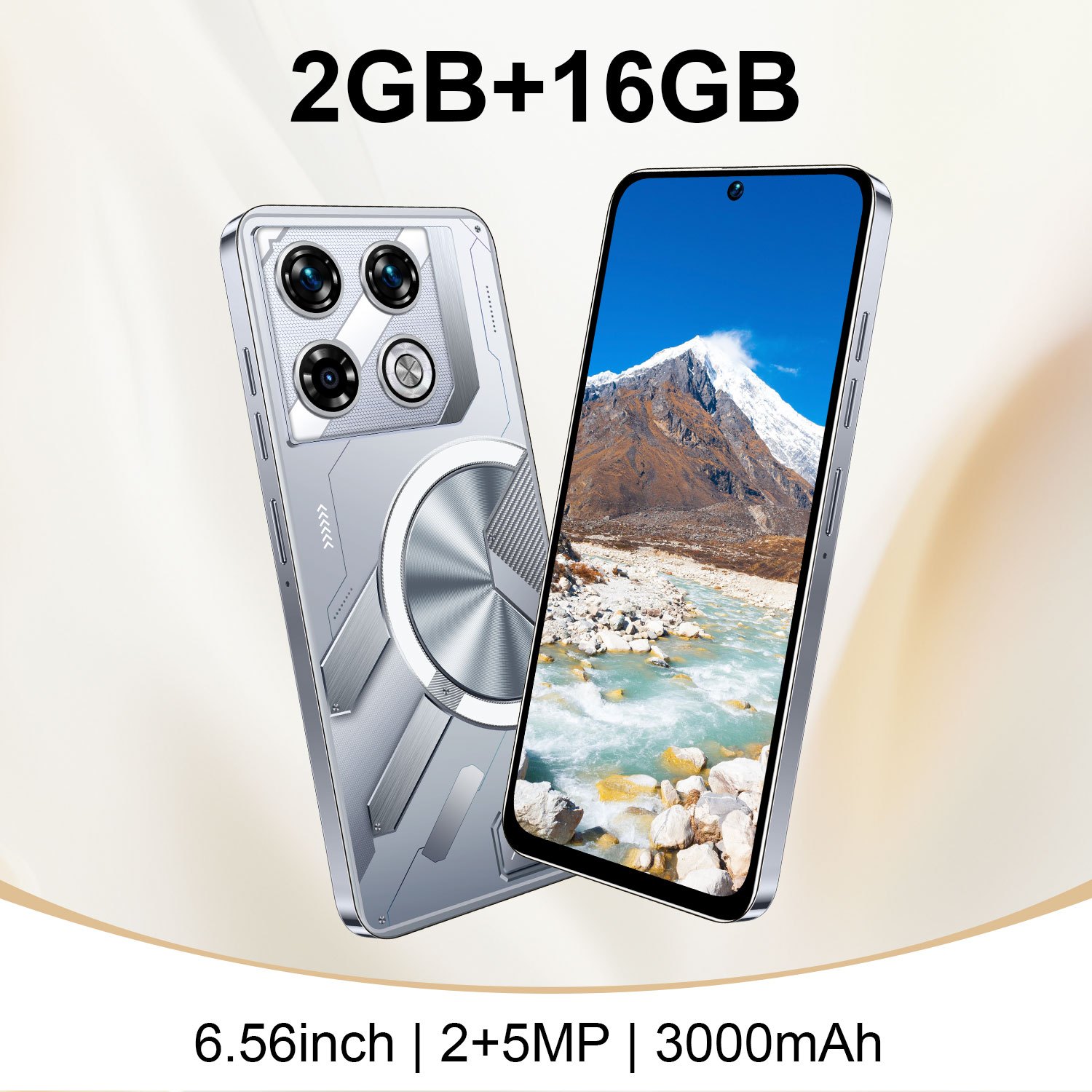 Нов Android смартфон 2026 - 2GB+16GB, 2MP+5MP камера, GPS, Android 8.1, 6.56" голям HD дисплей, батерия с дълъг живот