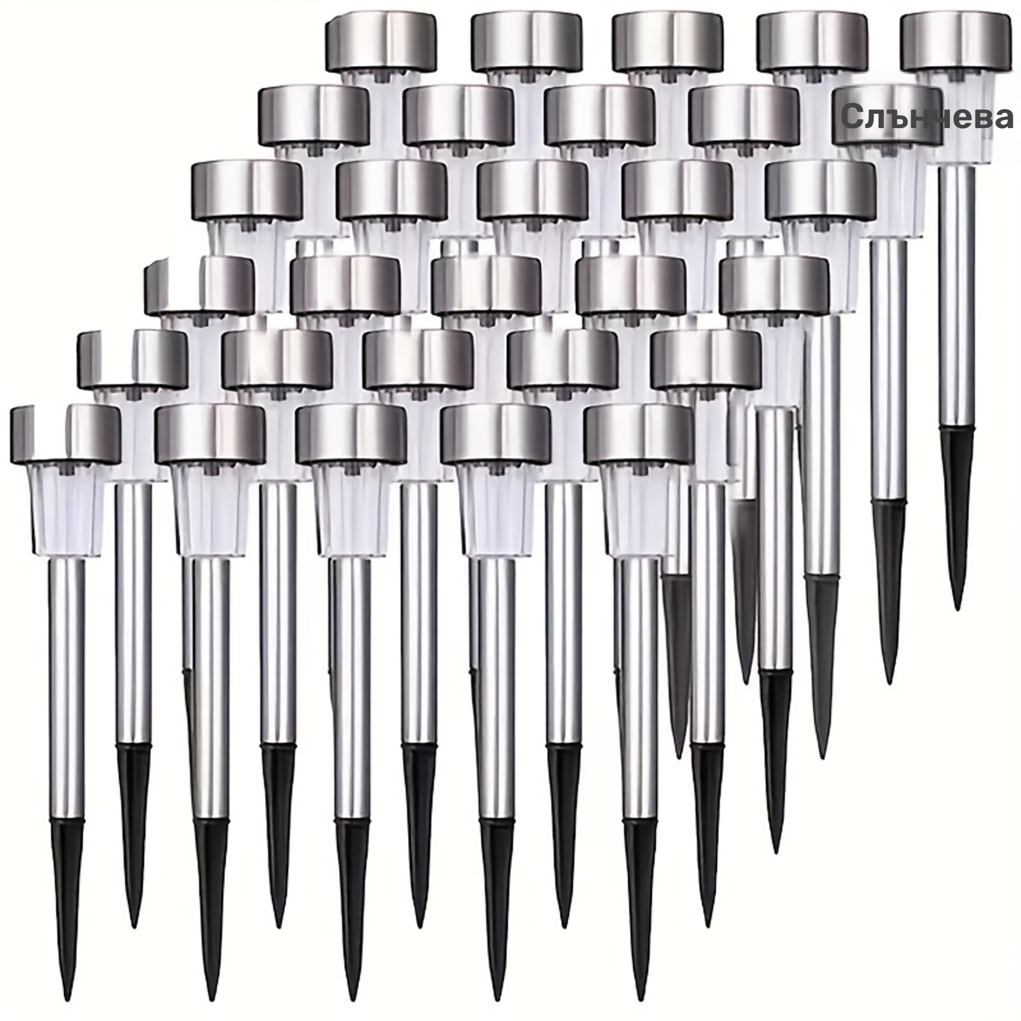 Соларни LED лампи 10 бр – градинско осветление за пътеки и двор