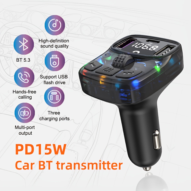 Безжично Зарядно BT5.3 за Smartphones – PD 15W, Авто Захранване, Hands-Free, USB-C - Image 5